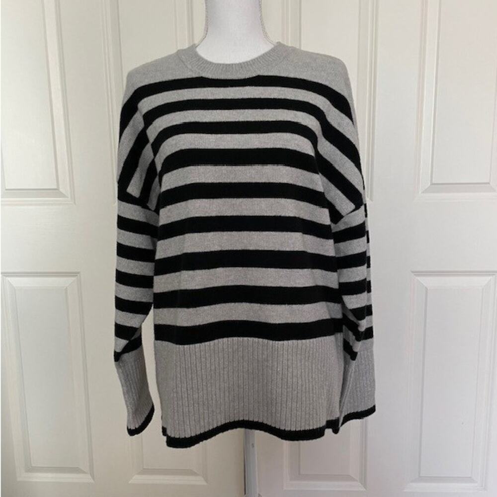 Industry Republic Gray Black Breton Striped Sweater XL Affordable Luxury